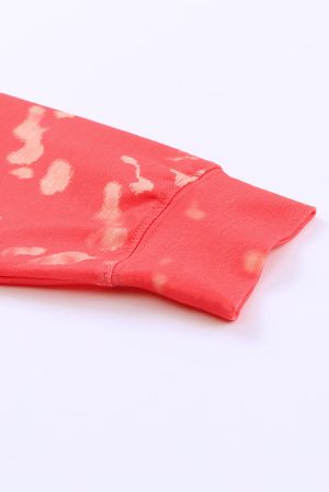 Women's Long Sleeve Blouse with Leopard Print in Pink-Coral Shades
