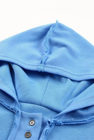 Women’s Blue Hoodie with Buttons