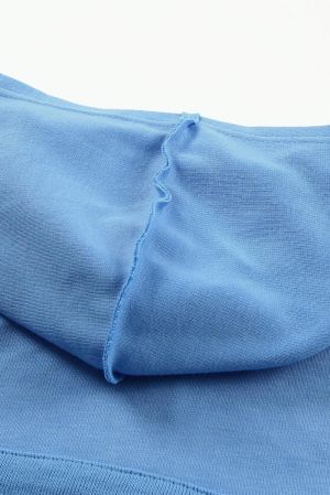Women’s Blue Hoodie with Buttons