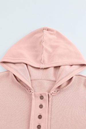 Women’s Pink Hoodie with Buttons