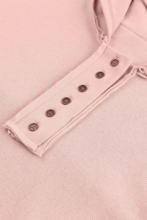 Women’s Pink Hoodie with Buttons