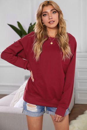 Women’s Long Sleeve Wine Red Top