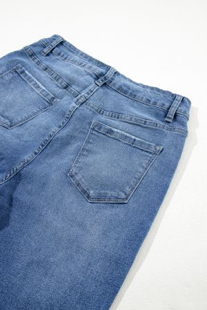 Women’s Distressed Jeans with Frayed Hem