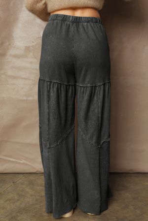 Women’s Light Pink Wide-Leg Pants with Drawstring and Pockets