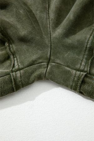 Women’s Green Wide-Leg Pants with Drawstring and Pockets