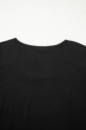 Women’s Black Long Sleeve Blouse with V-Neck