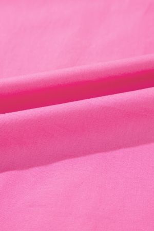 Women’s Pink Cotton Blouse with Tie Neck