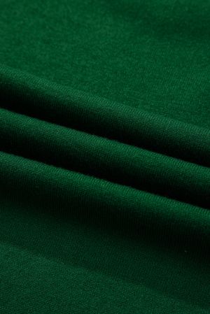 Women’s Green Sweater with Puff Sleeves and Shirred Cuffs