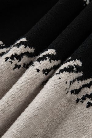 Women’s Stylish Color Block Pattern Drop Shoulder Sweater