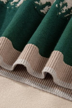 Women’s Stylish Color Block Pattern Drop Shoulder Sweater