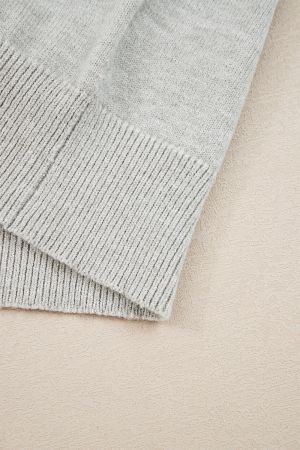 Women’s Gray Sweater with Lace Detail and Elegant Design