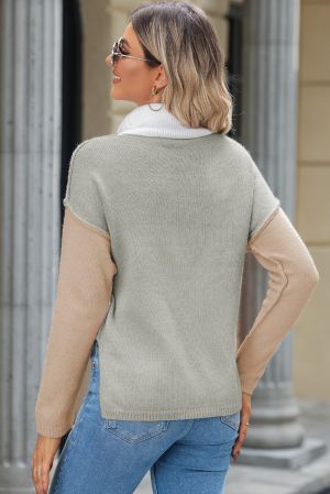 Women’s Color Block Turtleneck Sweater