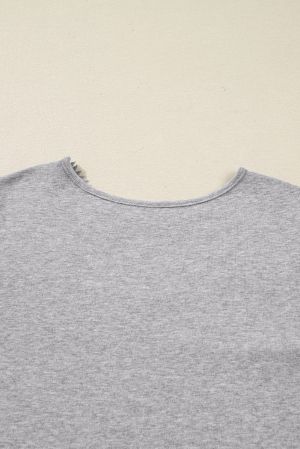 Women's Gray Long Sleeve Women’s Blouse with Embroidery