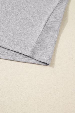 Women's Gray Long Sleeve Women’s Blouse with Embroidery