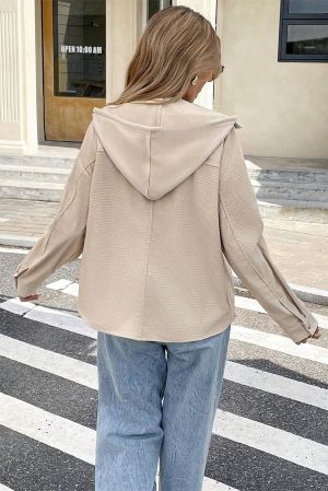 Women’s Beige Two-in-One Hooded Jacket