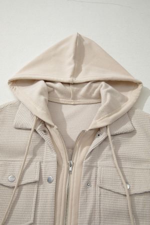 Women’s Beige Two-in-One Hooded Jacket