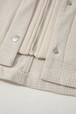 Women’s Beige Two-in-One Hooded Jacket
