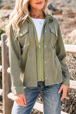 Women’s Green Two-in-One Hooded Jacket
