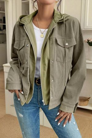 Women’s Green Two-in-One Hooded Jacket