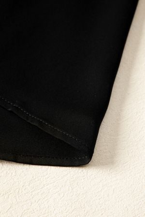 Дамска черна къса рокля с дълъг ръкав