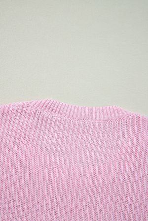 Women's Pink Christmas Sweater “Merry & Bright”