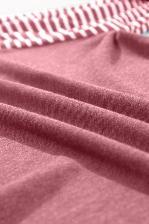 Дамска блуза с райета и дантелен акцент по ръкавите