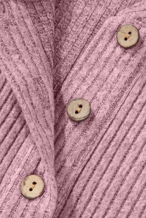 Дамска розова блуза с деколте тип хенли и преден джоб