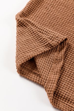 Дамска блуза в цвят карамел с дълги бухнали ръкави