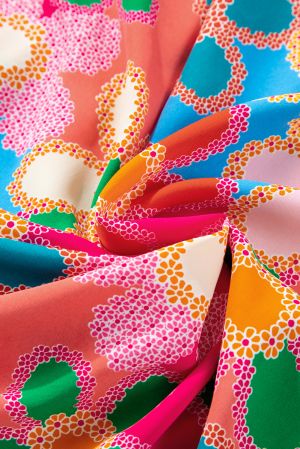 Multicolor Floral Print Bubble Sleeve Shirt