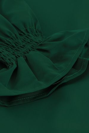 Дамска блуза в зелено с дълъг ръкав и леопардов принт