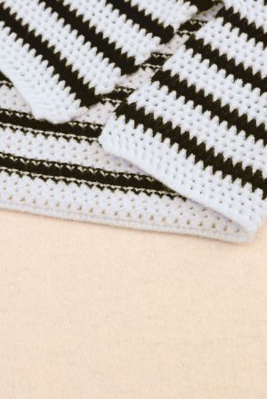 Women’s Striped Sweater in White and Black
