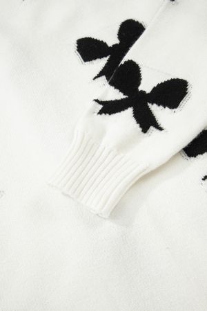 Дамска бяла жилетка с черни панделки и връзки отпред