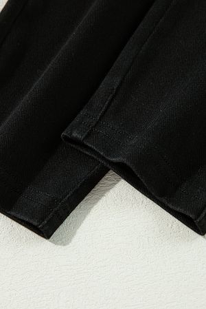 Дамски черни деним джегингс с висока талия и оформящ ефект