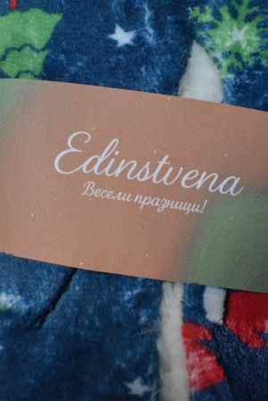 Christmas Plush Slippers in Blue