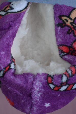 Christmas Plush Slippers in Purple