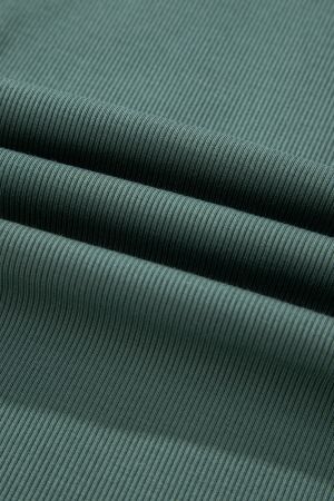 Women's Green Two Piece Set - Oversized Top and Ribbed Leggings