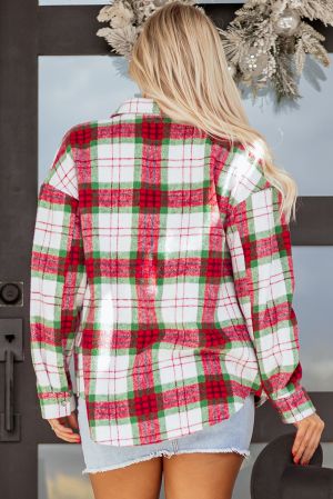 Women’s Christmas Plaid Shacket in Red and Green