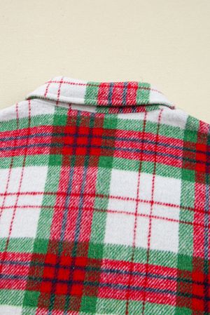 Women’s Christmas Plaid Shacket in Red and Green