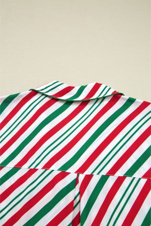 Дамски коледен пижамен комплект от две части