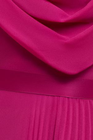 Women's Magenta One-Shoulder Maxi Dress GODDIVA with Flowing Chiffon