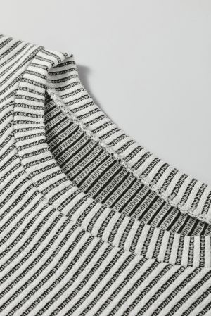 Дамска блуза на райе с широки ръкави и свободна кройка