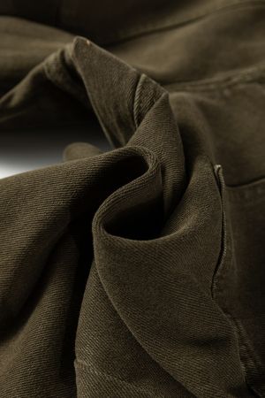 Дамски дънки с висока талия и широки крачоли в масленозелено