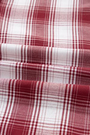 Дамски пижамен кариран комплект от две части, 100% памук