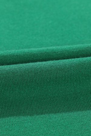 Дамски зелен еластичен потник с контрастни бели кантове