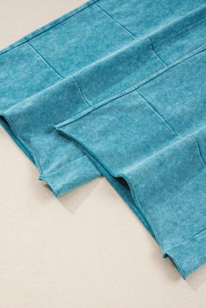 Women’s 100% Cotton Wide-Leg Turquoise Pants