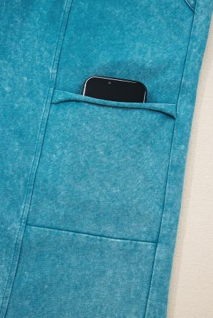 Women’s 100% Cotton Wide-Leg Turquoise Pants