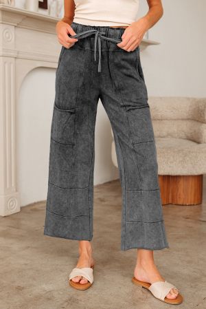 Women’s 100% Cotton Wide-Leg Grey Pants