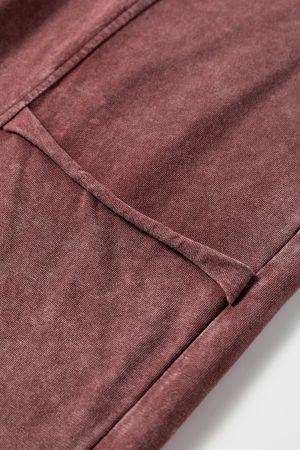 Women’s 100% Cotton Wide-Leg Light Red Pants