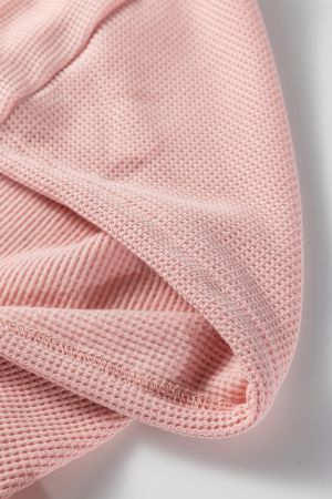 Дамски розов суичър с качулка и флорална дантела