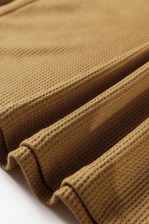 Дамска блуза в цвят охра с дълги ръкави с бродерия